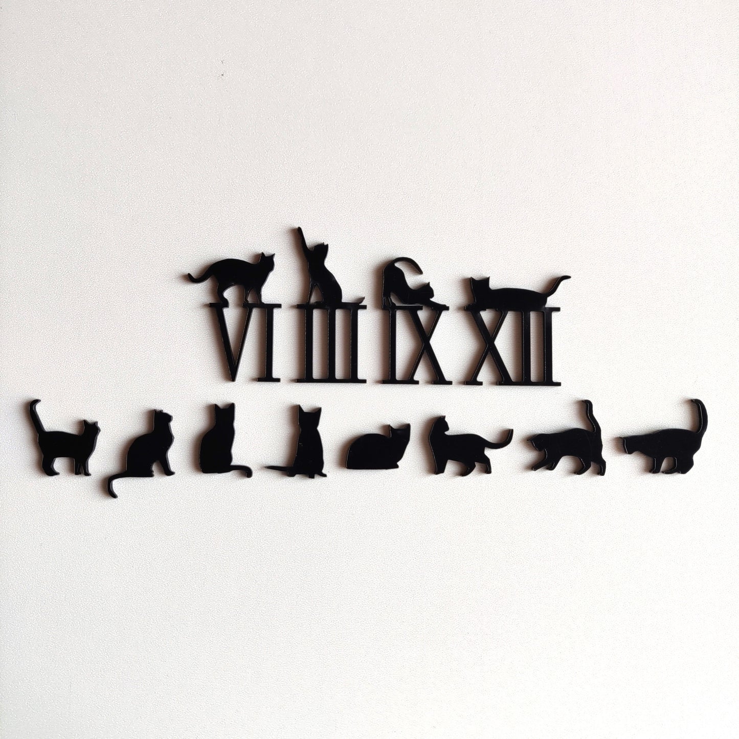 Clock Numbers Roman With Cats