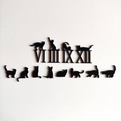 Clock Numbers Roman With Cats